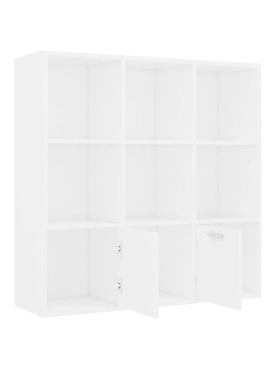 Grāmatu plaukts, balts, 98x30x98 cm, inženierijas koks