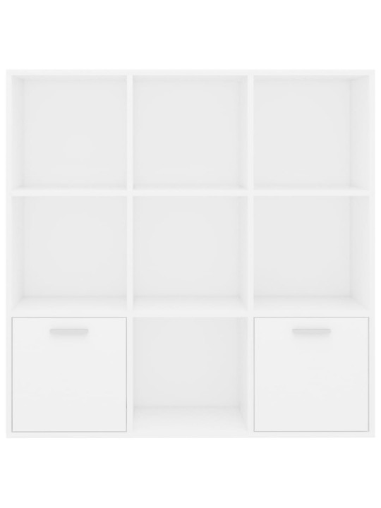 Grāmatu plaukts, balts, 98x30x98 cm, inženierijas koks