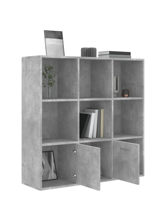 Grāmatu plaukts, betona pelēks, 98x30x98 cm, skaidu plāksne