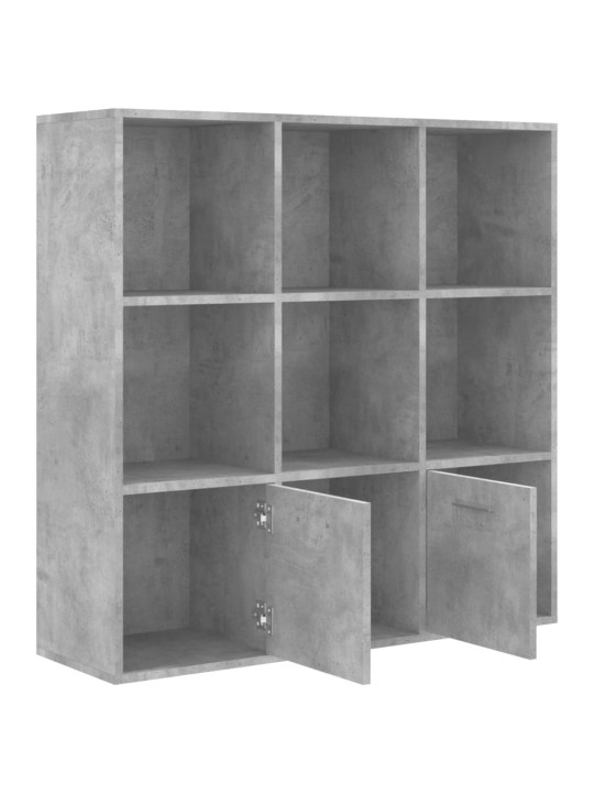 Grāmatu plaukts, betona pelēks, 98x30x98 cm, skaidu plāksne