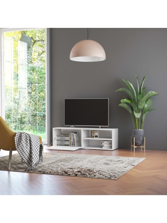 TV skapītis, balts, 120x34x37 cm, inženierijas koks