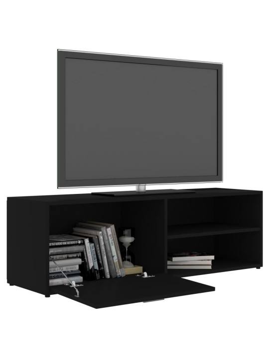 Tv skapītis, melns, 120x34x37 cm, inženierijas koks