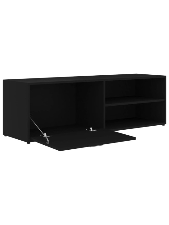 Tv skapītis, melns, 120x34x37 cm, inženierijas koks