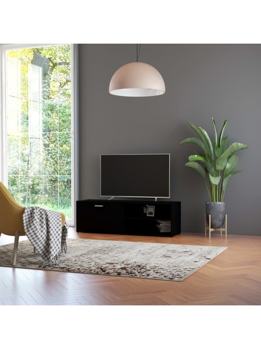 Tv skapītis, melns, 120x34x37 cm, inženierijas koks