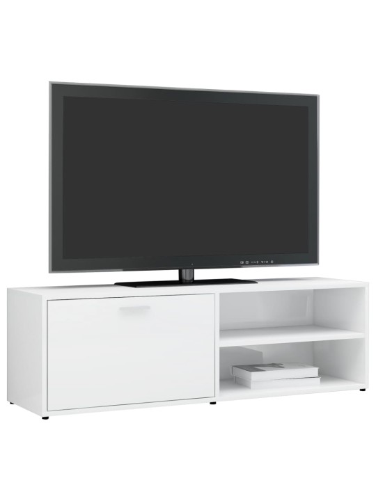 Tv skapītis, spīdīgi balts, 120x34x37 cm, inženierijas koks