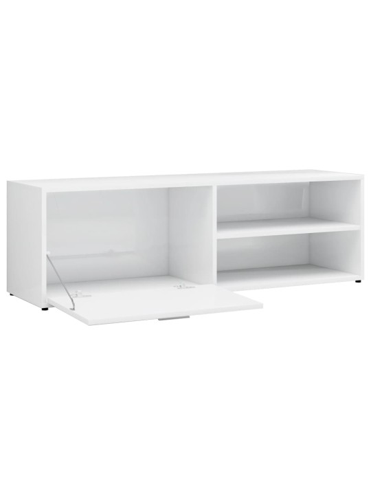Tv skapītis, spīdīgi balts, 120x34x37 cm, inženierijas koks