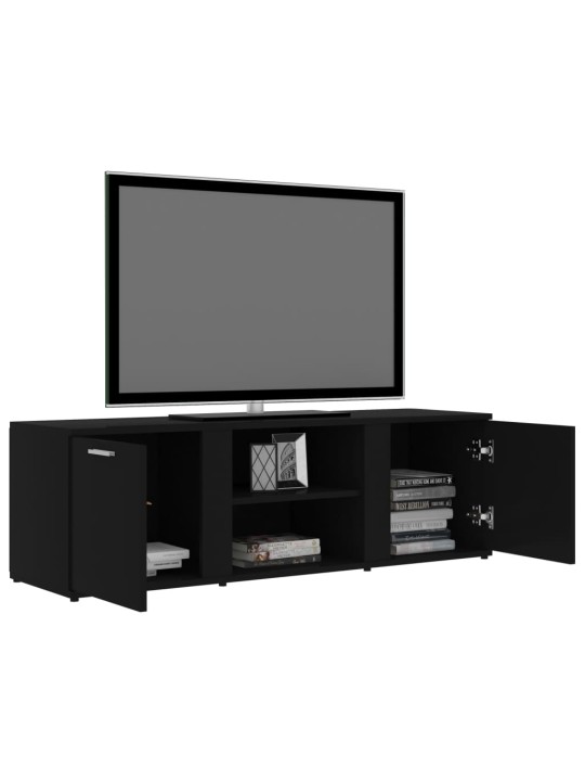 Tv skapītis, melns, 120x34x37 cm, inženierijas koks