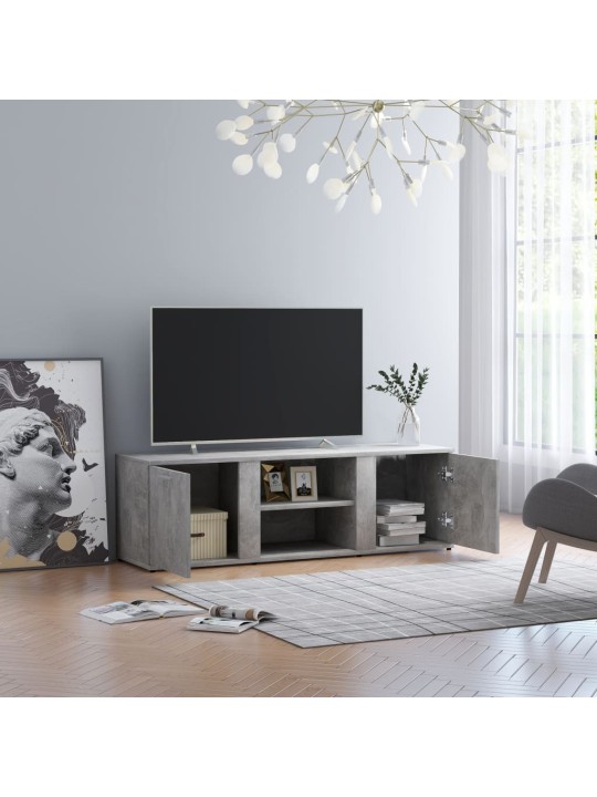 Tv skapītis, betonpelēks, 120x34x37 cm, inženierijas koks