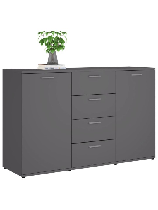 Kumode, pelēka, 120x35,5x75 cm, inženierijas koks