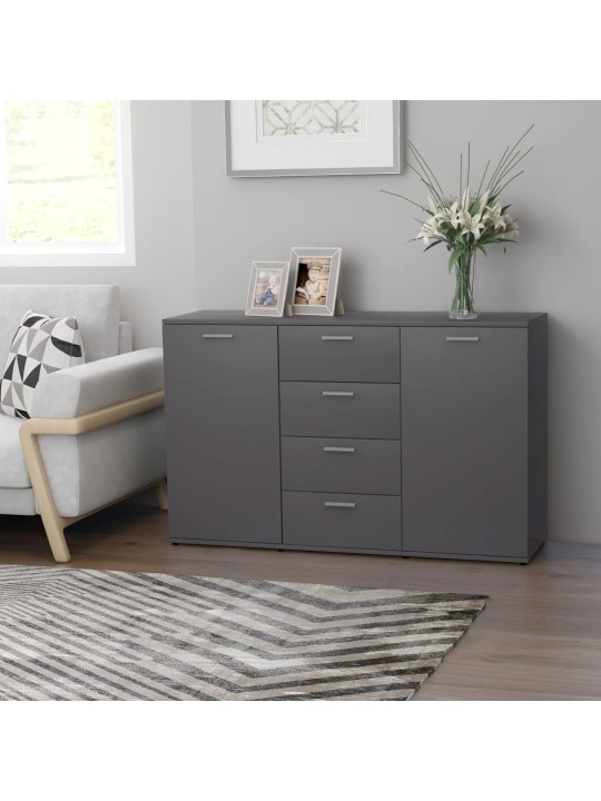 Kumode, pelēka, 120x35,5x75 cm, inženierijas koks