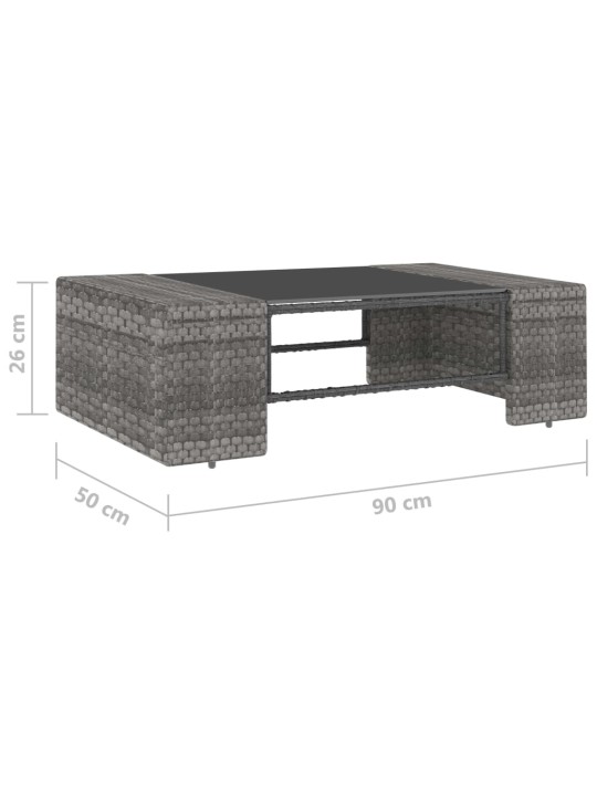 2-daļīgs dārza atpūtas mēbeļu komplekts, pe rotangpalma, pelēks