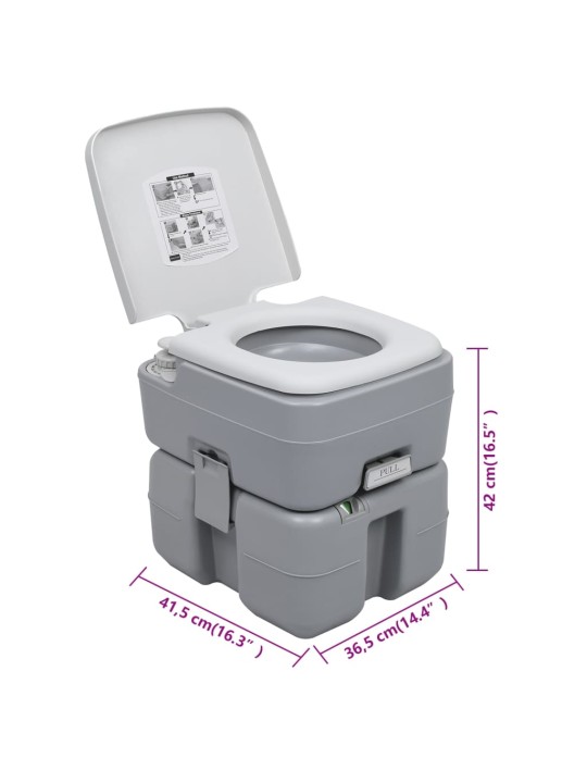 Pārnēsājama kempinga tualete, 20+10 l