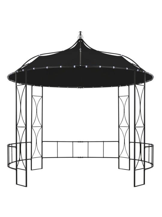 Dārza nojume, 300x290 cm, antracītpelēka, apaļa