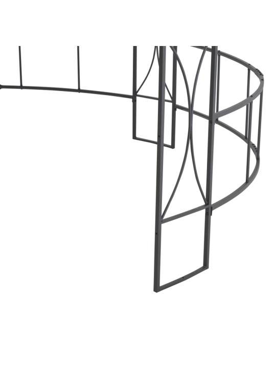 Dārza nojume, 300x290 cm, antracītpelēka, apaļa