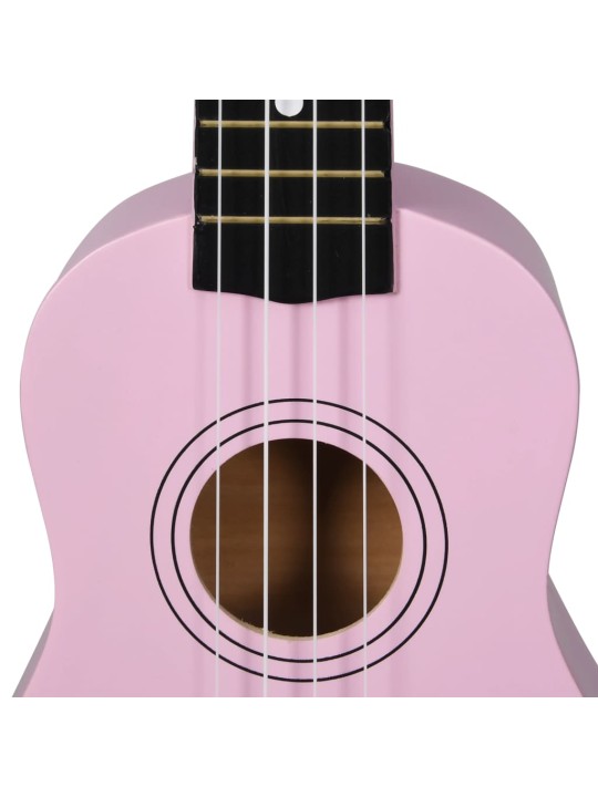 Soprāna bērnu ukulele ar somu, rozā, 21"