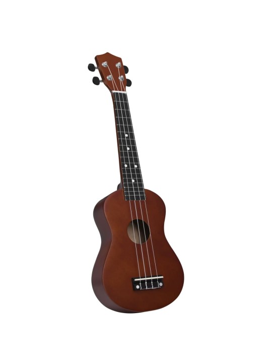 Soprāna bērnu ukulele ar somu, tumša koka krāsā, 23"