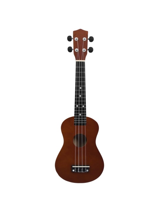 Soprāna bērnu ukulele ar somu, tumša koka krāsā, 23"