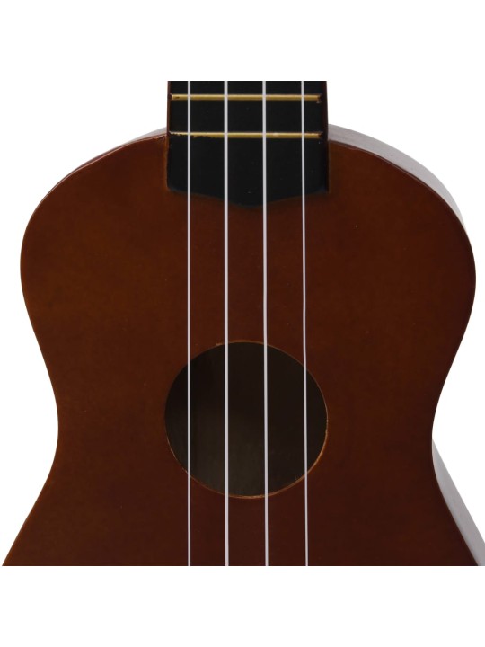 Soprāna bērnu ukulele ar somu, tumša koka krāsā, 23"