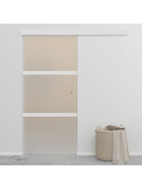 Bīdāmās durvis, esg stikls, alumīnijs, 90x212 cm, sudraba krāsā