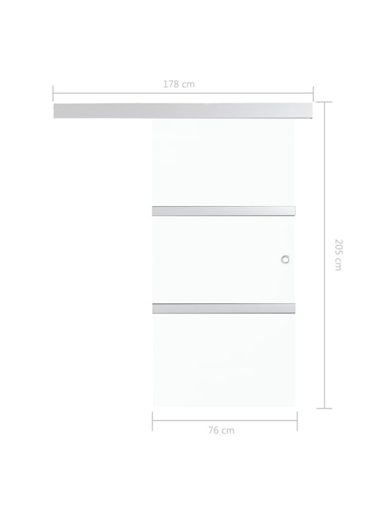 Bīdāmās durvis, esg stikls un alumīnijs, 76x205 cm