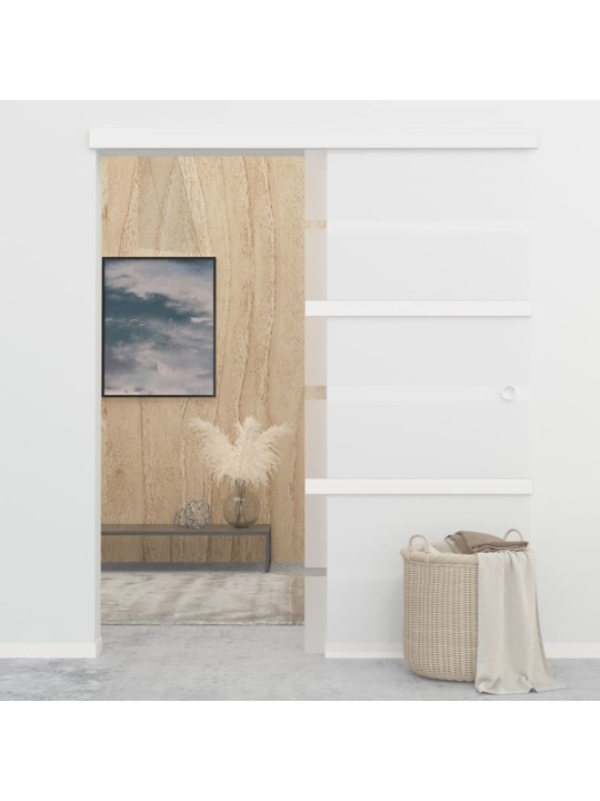 Bīdāmās durvis, esg stikls, alumīnijs, 90x205 cm, sudraba krāsā