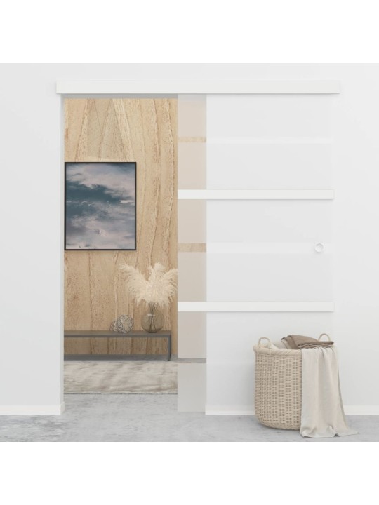 Bīdāmās durvis, esg stikls, alumīnijs, 102,5x212 cm, sudrabotas