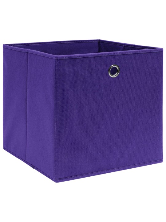 Uzglabāšanas kastes, 4 gab., violetas, 32x32x32 cm, audums