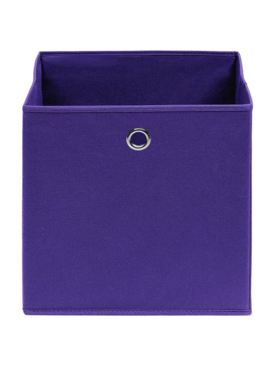 Uzglabāšanas kastes, 4 gab., violetas, 32x32x32 cm, audums