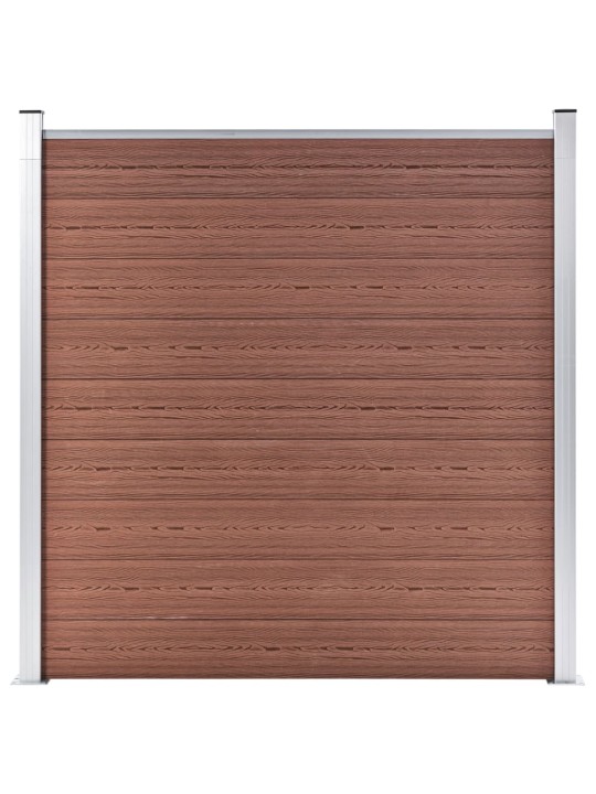 Dārza žogs, 3 kvadrāta, 1 slīps panelis, 619x186 cm, brūns wpc