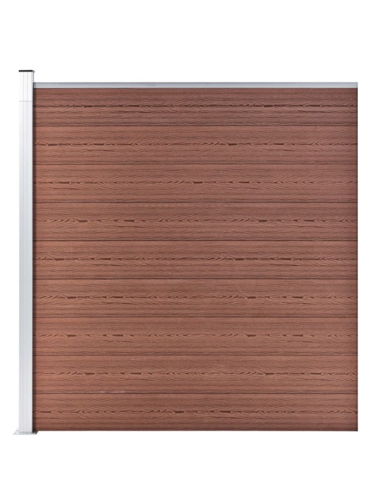 Dārza žogs, 5 kvadrāta, 1 slīps panelis, 965x186 cm, brūns wpc