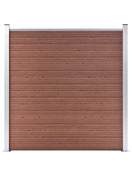 Dārza žogs, 6 kvadrāta, 1 slīps panelis, 1138x186 cm, brūns wpc