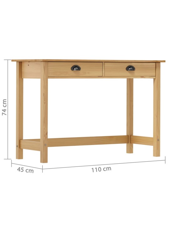 Konsoles galdiņš Hill, 2 atvilktnes, 110x45x74 cm, priede