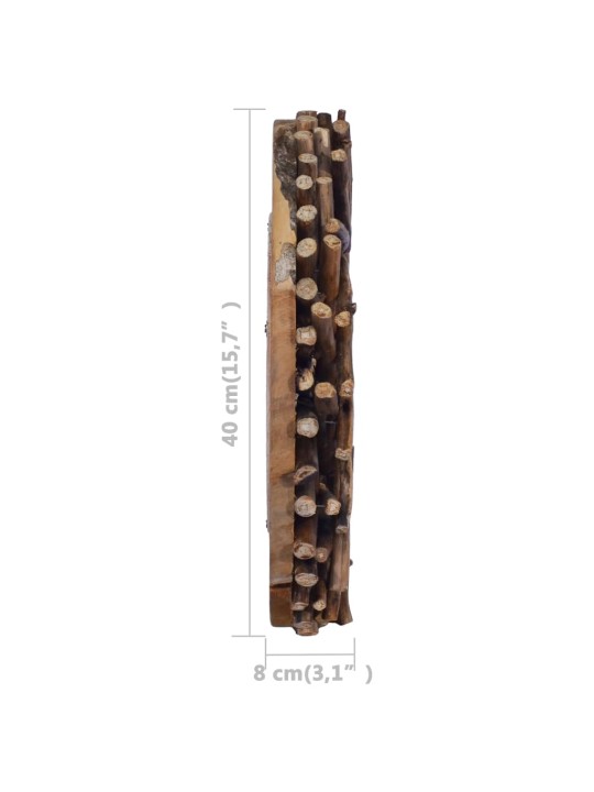 Sienas spogulis, 40 cm, apaļš, tīkkoks