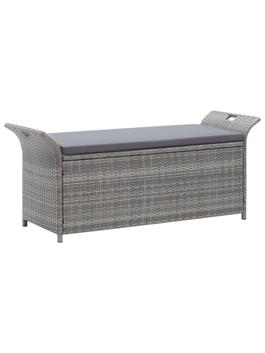 Uzglabāšanas sols ar matraci, pelēks, 138 cm, PE rotangpalma