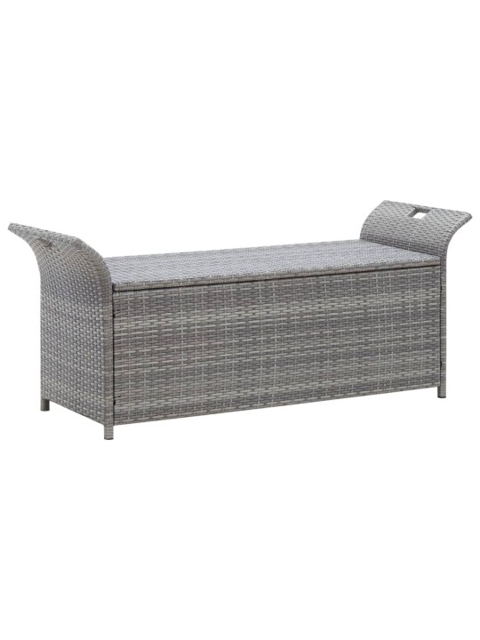 Uzglabāšanas sols ar matraci, pelēks, 138 cm, PE rotangpalma