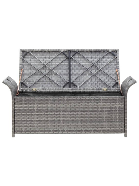 Uzglabāšanas sols ar matraci, pelēks, 138 cm, PE rotangpalma