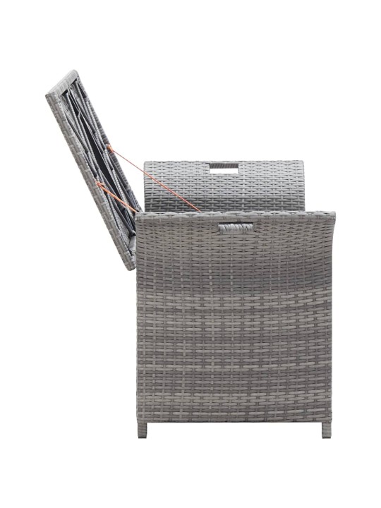 Uzglabāšanas sols ar matraci, pelēks, 138 cm, PE rotangpalma