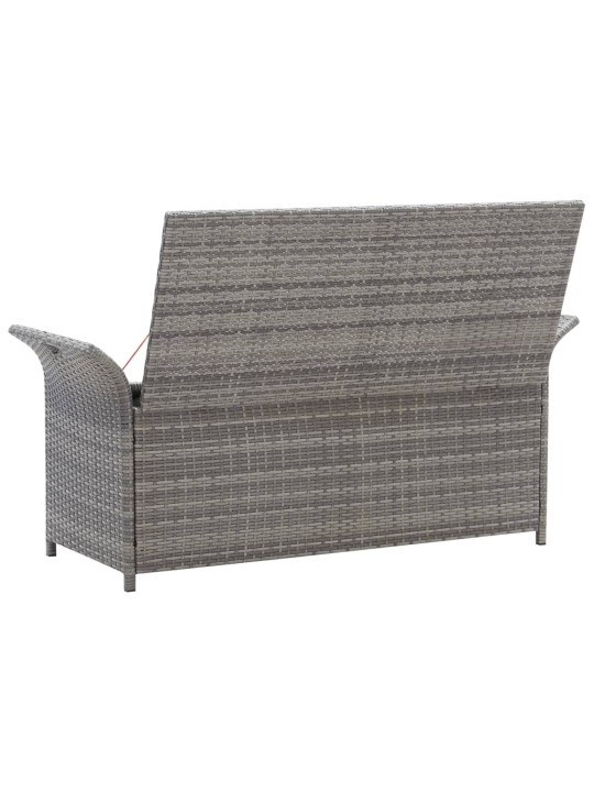 Uzglabāšanas sols ar matraci, pelēks, 138 cm, PE rotangpalma