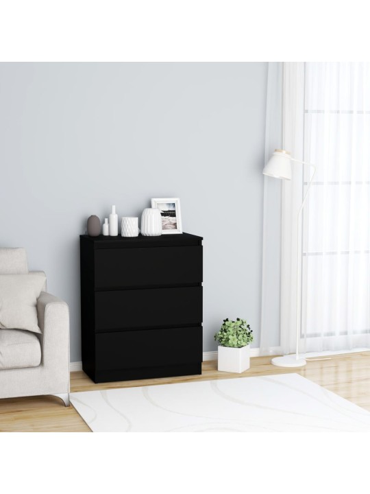 Kumode, melna, 60x35x70 cm, inženierijas koks
