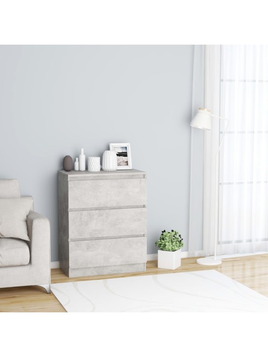 Kumode, betona pelēka, 60x35x98,5 cm, inženierijas koks