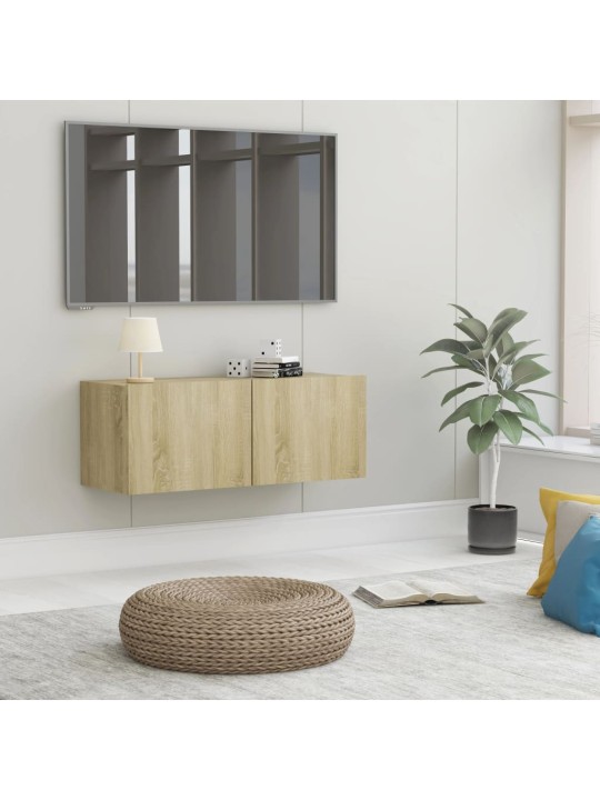 Tv skapītis, ozolkoka krāsa, 80x30x30 cm, inženierijas koks