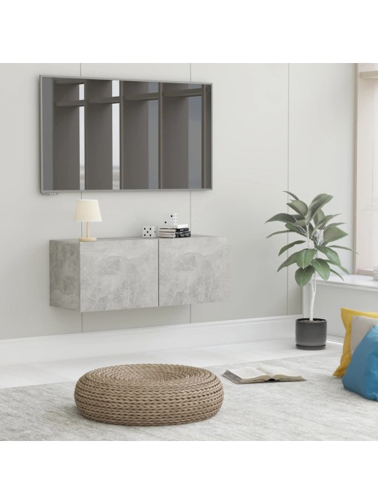 Tv skapītis, betona pelēks, 80x30x30 cm, inženierijas koks