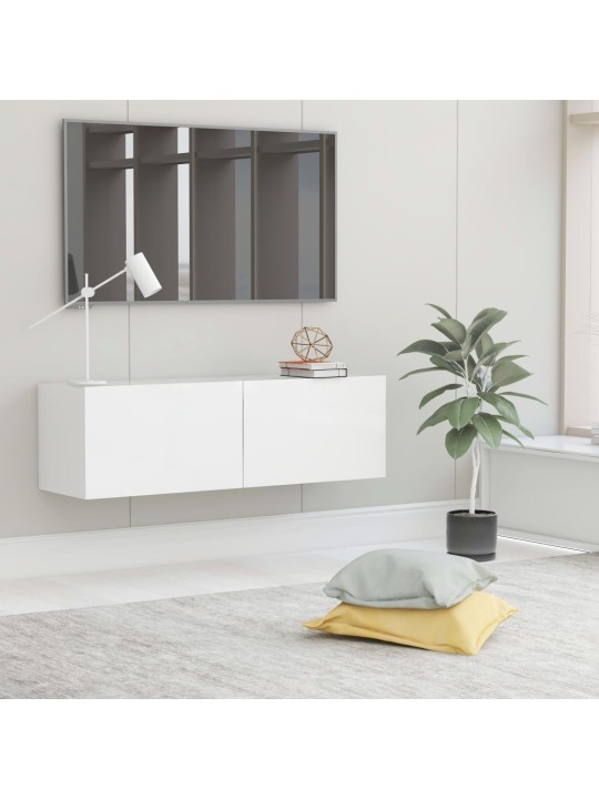 Tv skapītis, balts, 100x30x30 cm, inženierijas koks