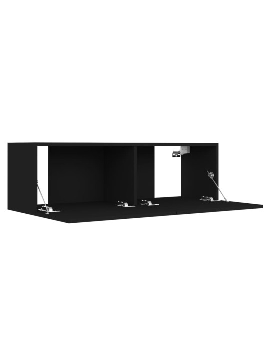 Tv skapītis, melns, 100x30x30 cm, inženierijas koks