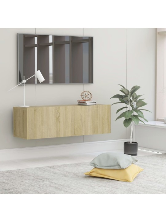 Tv skapītis, ozolkoka krāsa, 100x30x30 cm, inženierijas koks