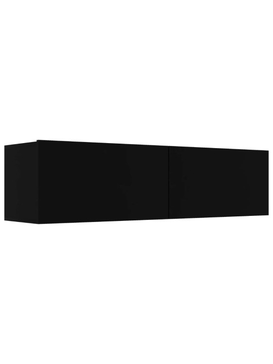 Tv skapītis, melns, 120x30x30 cm, inženierijas koks