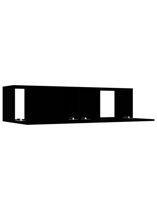 Tv skapītis, melns, 120x30x30 cm, inženierijas koks