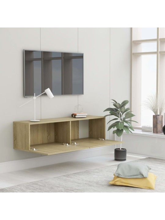 Tv skapītis, ozolkoka krāsa, 120x30x30 cm, inženierijas koks