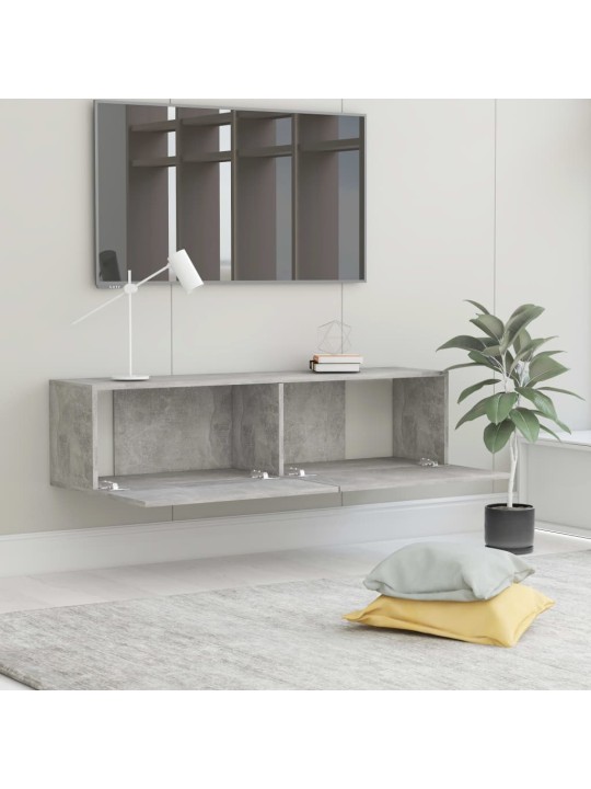 Tv skapītis, betonpelēks, 120x30x30 cm, inženierijas koks