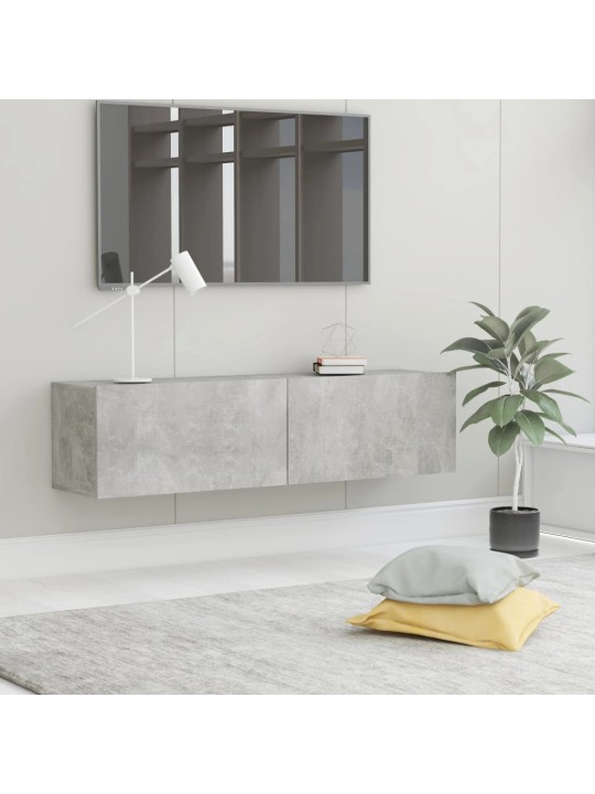 Tv skapītis, betonpelēks, 120x30x30 cm, inženierijas koks